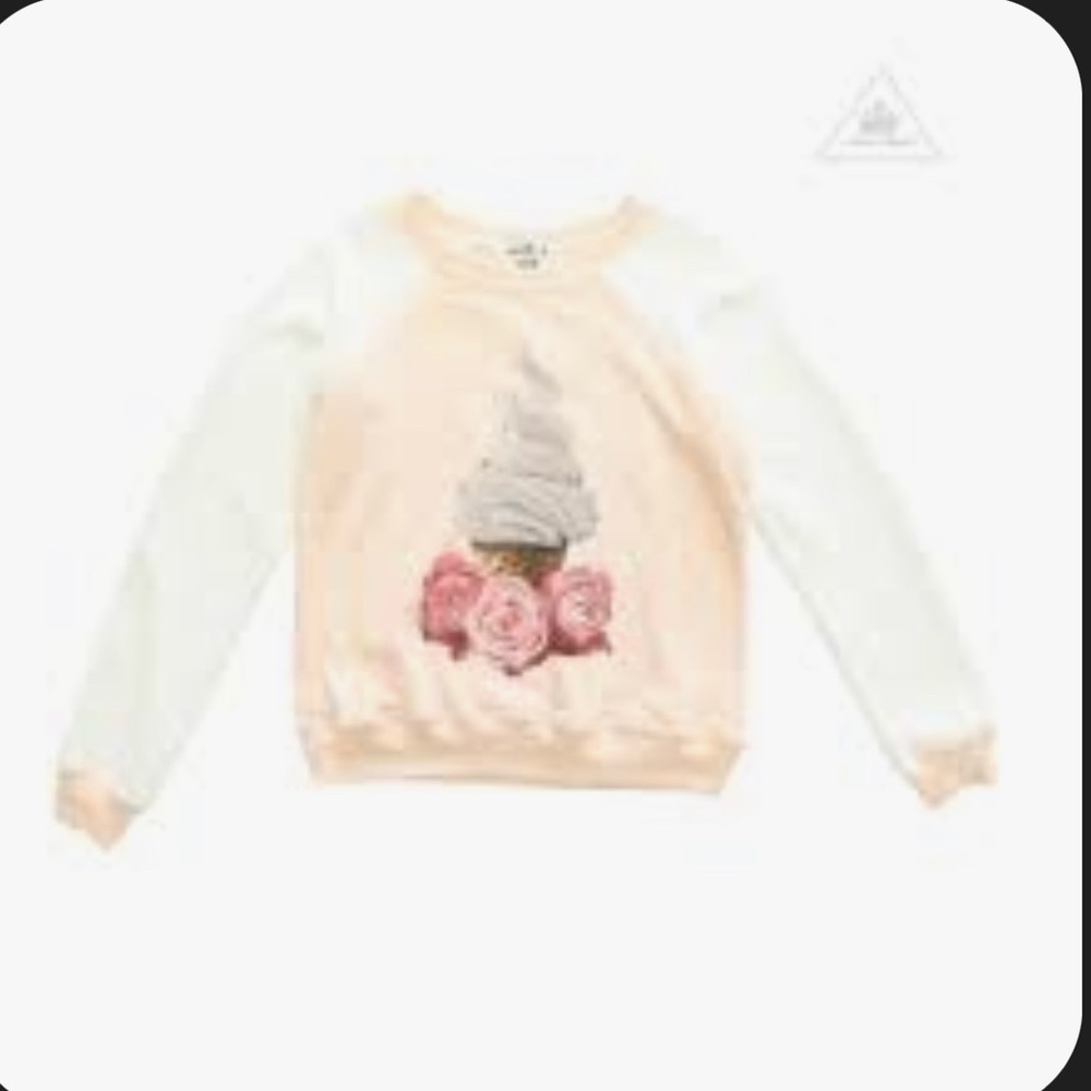 Wildfox Cream and Pink Kids Sweater. Soft serve ice-cream